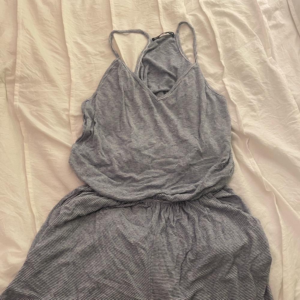 Brandy Melville Blue/White Striped Romper